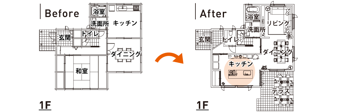 施工事例1F 間取り図